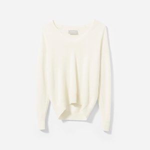 Everlane Cashmere Oversized V-Neck, Ivory